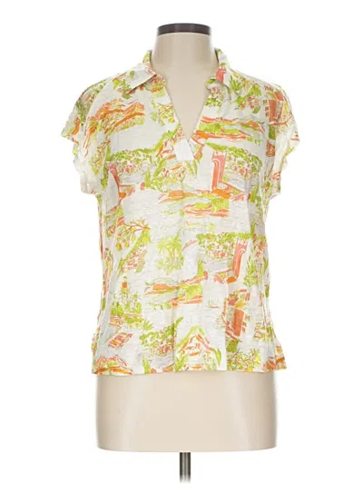 Pre-owned Cynthia Rowley Tjx Short Sleeve Blouse In Ivory