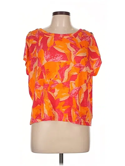 Pre-owned Cynthia Rowley Tjx Short Sleeve Blouse In Orange