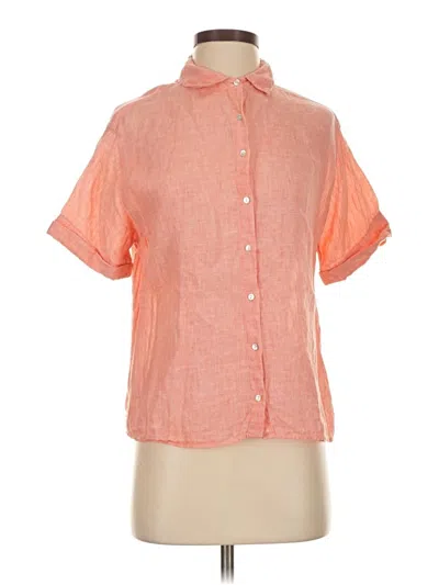 Pre-owned Cynthia Rowley Tjx Short Sleeve Blouse In Orange