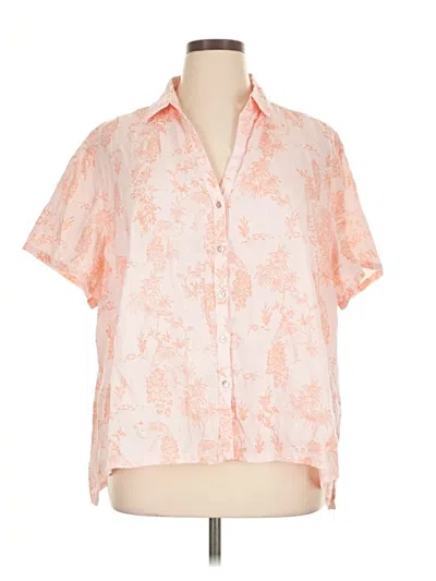 Pre-owned Cynthia Rowley Tjx Short Sleeve Blouse In Pink