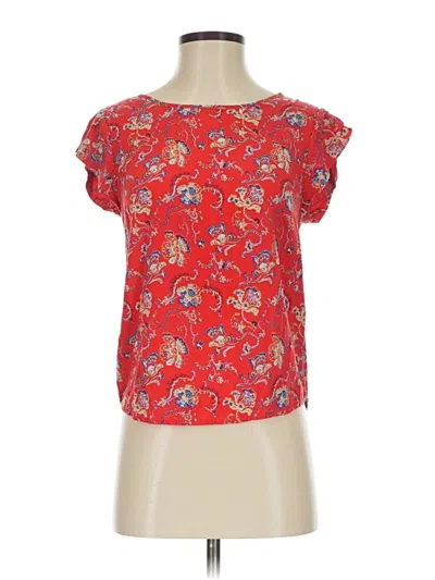 Pre-owned Cynthia Rowley Tjx Short Sleeve Blouse In Red