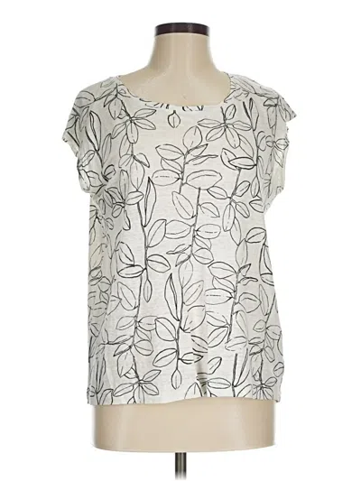 Pre-owned Cynthia Rowley Tjx Short Sleeve Blouse In Silver