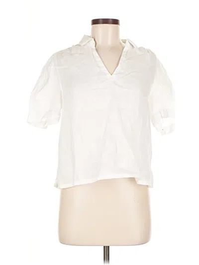 Pre-owned Cynthia Rowley Tjx Short Sleeve Blouse In White