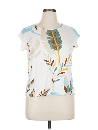 Pre-owned Cynthia Rowley Tjx Short Sleeve Blouse In White