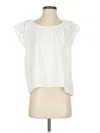 Cynthia Rowley Tjx Short Sleeve Blouse In White