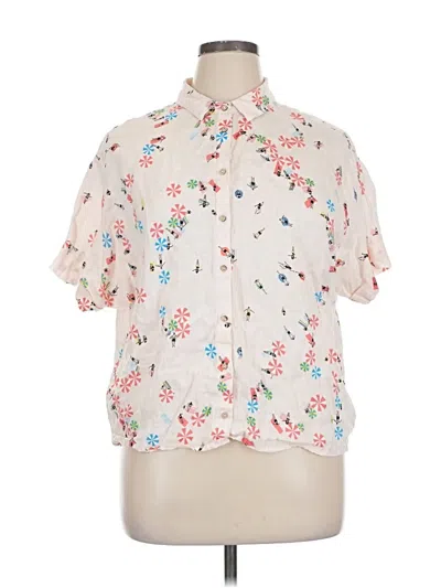 Pre-owned Cynthia Rowley Tjx Short Sleeve Blouse In White