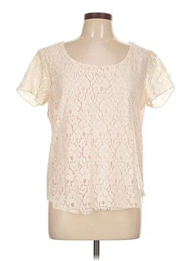 Pre-owned Cynthia Rowley Tjx Short Sleeve Blouse In White