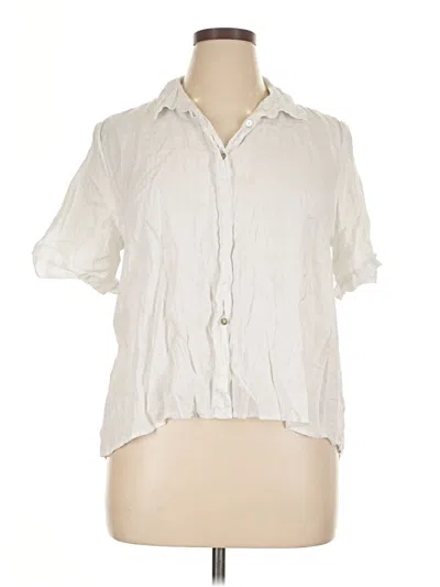 Pre-owned Cynthia Rowley Tjx Short Sleeve Blouse In White