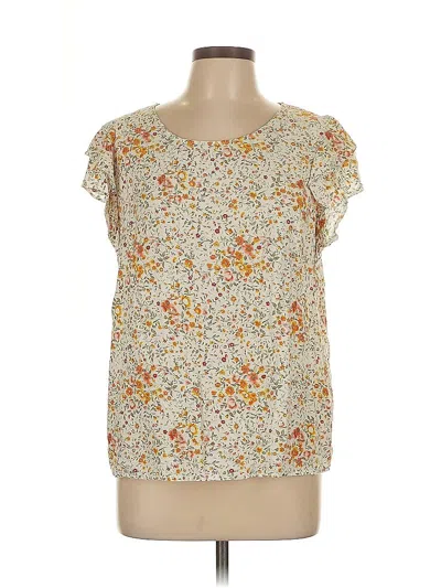 Pre-owned Cynthia Rowley Tjx Short Sleeve Blouse In Yellow