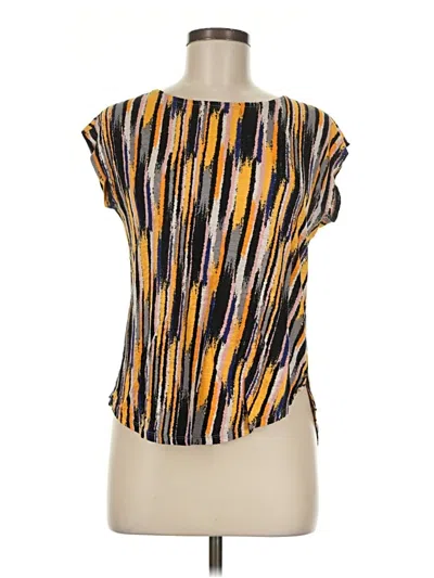 Pre-owned Cynthia Rowley Tjx Short Sleeve Blouse In Yellow