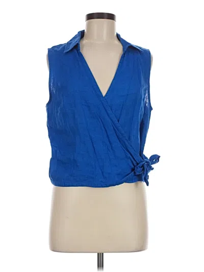 Pre-owned Cynthia Rowley Tjx Sleeveless Blouse In Blue