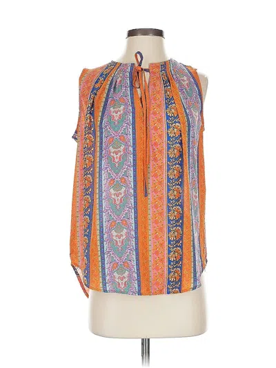 Pre-owned Cynthia Rowley Tjx Sleeveless Blouse In Orange