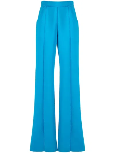 Cynthia Rowley Tonal-stitching Wide-leg Trousers In Blue