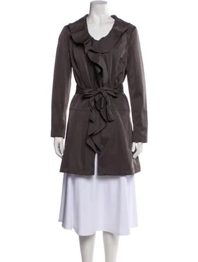 Pre-owned Cynthia Rowley Trench Coat In Gray