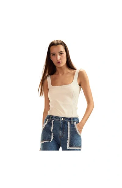 Cynthia Rowley Tribeca Vegan Leather Combo Top