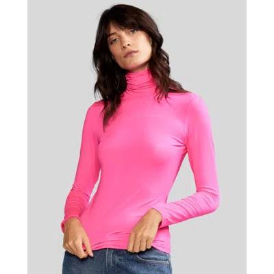 Cynthia Rowley Turtle Neck Blouse In Pink