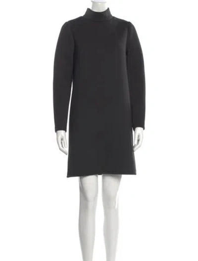 Pre-owned Cynthia Rowley Turtleneck Mini Dress In Gray