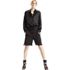 Cynthia Rowley Tuxedo Stripe Shorts In Black