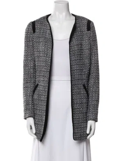 Pre-owned Cynthia Rowley Tweed Pattern Evening Jacket In Black