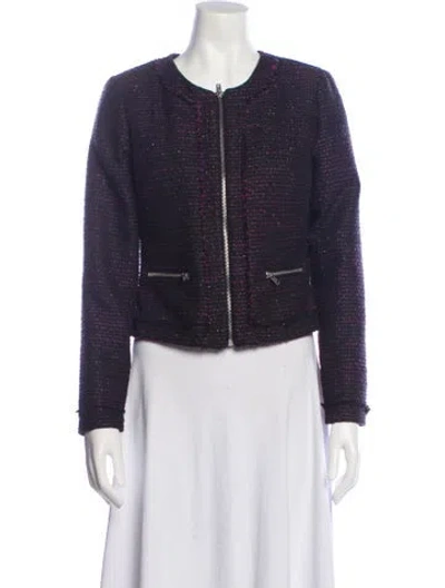 Pre-owned Cynthia Rowley Tweed Pattern Evening Jacket In Black