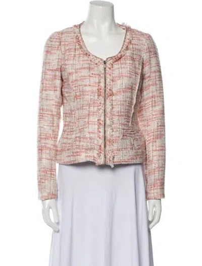 Pre-owned Cynthia Rowley Tweed Pattern Evening Jacket In Pink