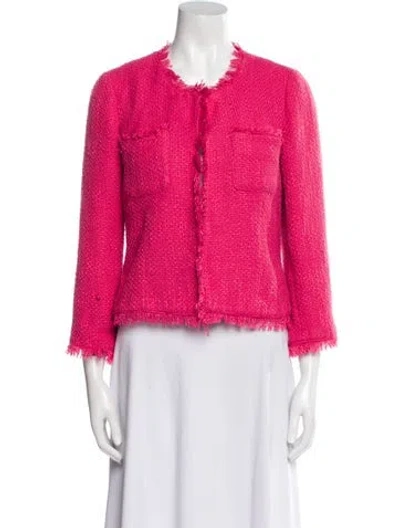 Pre-owned Cynthia Rowley Tweed Pattern Evening Jacket In Pink