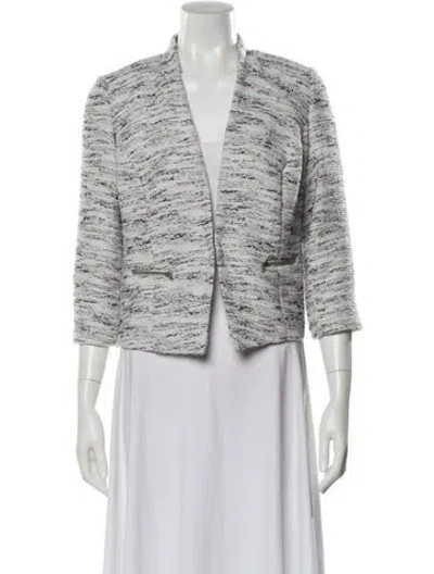 Pre-owned Cynthia Rowley Tweed Pattern Evening Jacket In White
