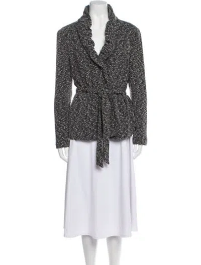 Pre-owned Cynthia Rowley Tweed Pattern Jacket In Grey