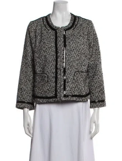 Pre-owned Cynthia Rowley Tweed Pattern Jacket In Multicolor