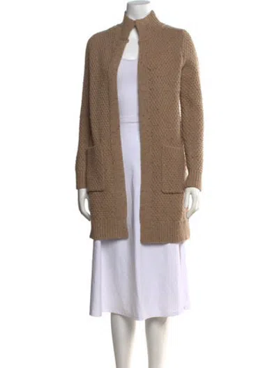 Pre-owned Cynthia Rowley Tweed Pattern Open Front Sweater In Neutrals