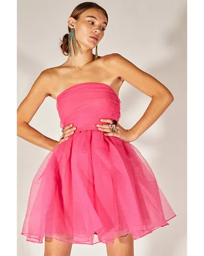Cynthia Rowley Valeria Organza Strapless Dress In Pink