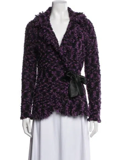 Pre-owned Cynthia Rowley Vintage Patterned Jacket In Purple