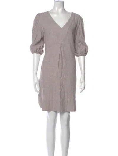 Pre-owned Cynthia Rowley V-neck Knee-length Dress In Gray