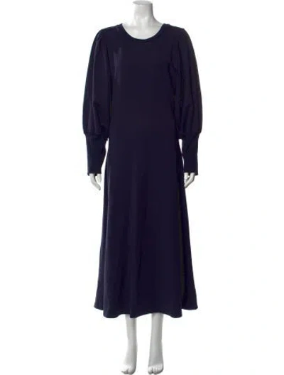 Pre-owned Cynthia Rowley V-neck Long Dress In Blue