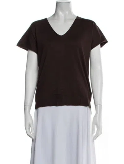 Pre-owned Cynthia Rowley V-neck Sweater In Brown