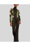 Cynthia Rowley Floral-print Flared Jumpsuit In Black Pink