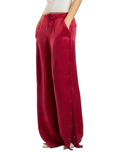 Cynthia Rowley Wide Leg Snap Pants In Red