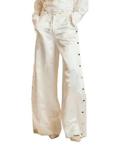 Cynthia Rowley Wide Leg Snap Pants In White