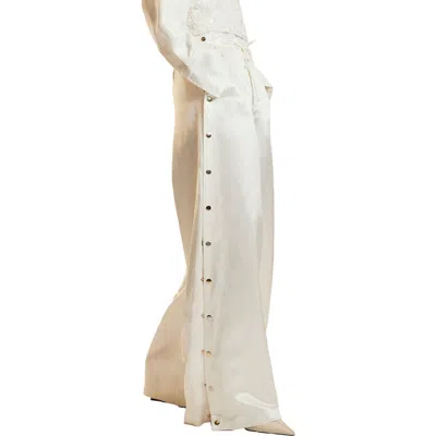 Cynthia Rowley Wide Leg Snap Pants In White