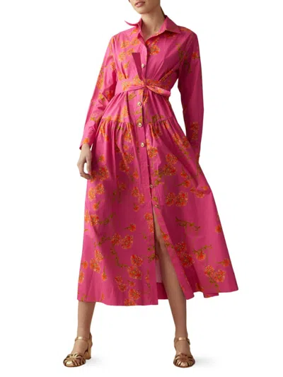 Cynthia Rowley Women's Cotton Shirt Dress In Pink Floral