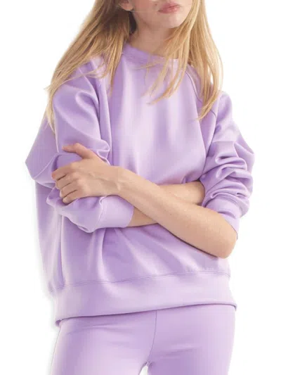 Cynthia Rowley Women's Crewneck Relaxed-fit Sweatshirt In Purple