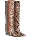 Cynthia Rowley Embossed Leather Wedge Boot In Multi