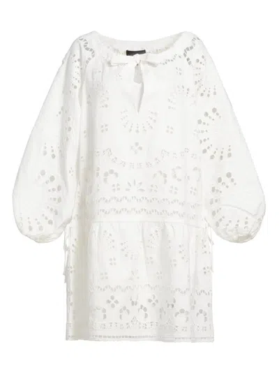 Cynthia Rowley Women's Embroidered Drop-waist Minidress In White