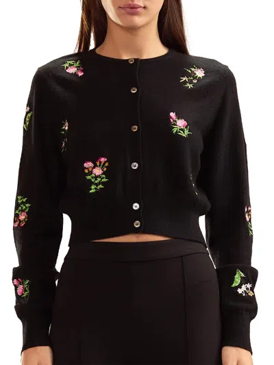 Cynthia Rowley Women's Forget Me Not Embroidered Floral Cardigan In Multi