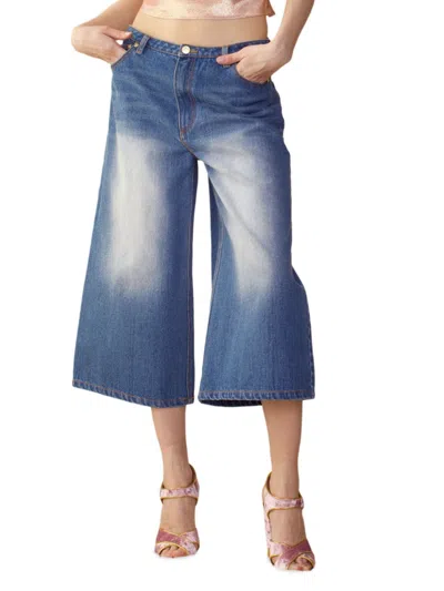 Cynthia Rowley Women's Low-rise Baggy Crop Jeans In Denim