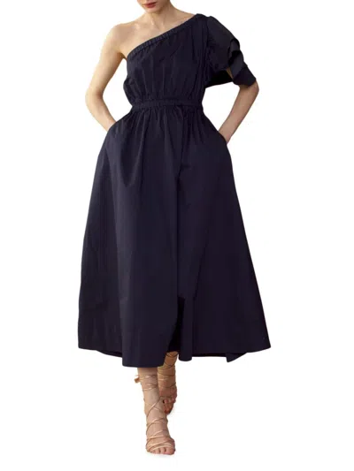 Cynthia Rowley Women's Palma Cotton Midi-dress In Navy