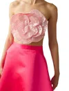 Cynthia Rowley Women's Sequined Floral Bandeau Top In Light Pink