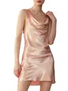 CYNTHIA ROWLEY WOMEN'S SILK LAMÈ COWLNECK MINIDRESS