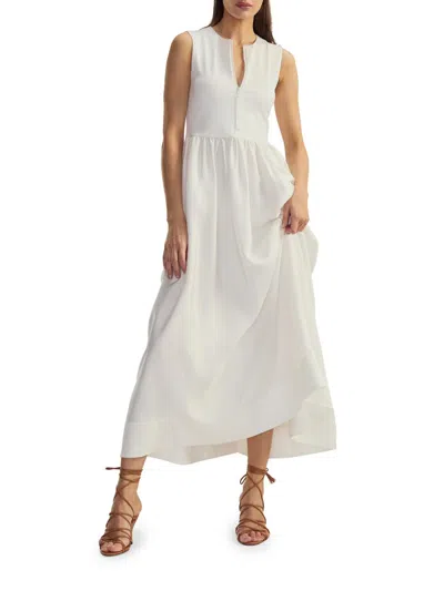 Cynthia Rowley Women's Stretch Silk Zip-front Maxi Dress In White