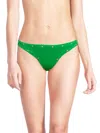 Cynthia Rowley Women's Studded Bikini Bottoms In Green
